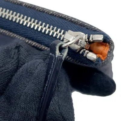 Pre-owned Chanel Denim Navy Orange Denim Clutch Bag Pouch ()