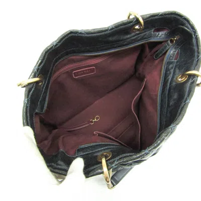 Pre-owned Chanel Matelasse Black Navy Grained Calfskin Tote Bag ()