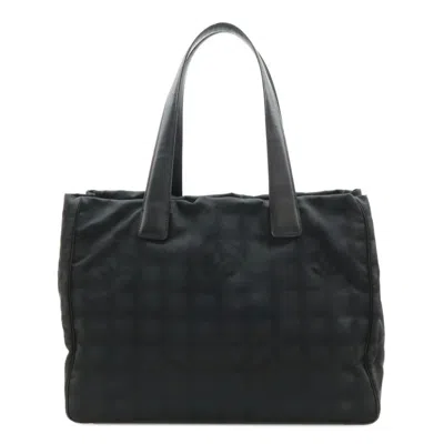 Pre-owned Chanel New Travel Line Black New Travel Line Leather Nylon Shoulder Bag Tote Bag ()