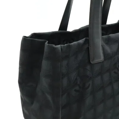 Pre-owned Chanel New Travel Line Black New Travel Line Leather Nylon Shoulder Bag Tote Bag ()