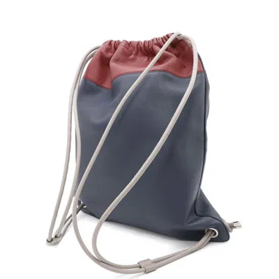 Pre-owned Dior Christian  Navy Red Color Leather Backpack ()