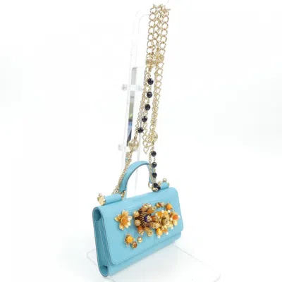 Pre-owned Dolce & Gabbana Blue Chain/shoulder Wallet ()