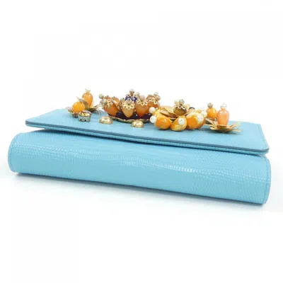 Pre-owned Dolce & Gabbana Blue Chain/shoulder Wallet ()