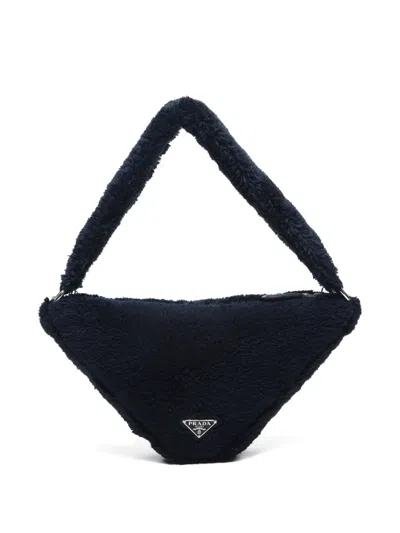 Pre-owned Prada 2000-2020s Terry-cloth Triangle Shoulder Bag
