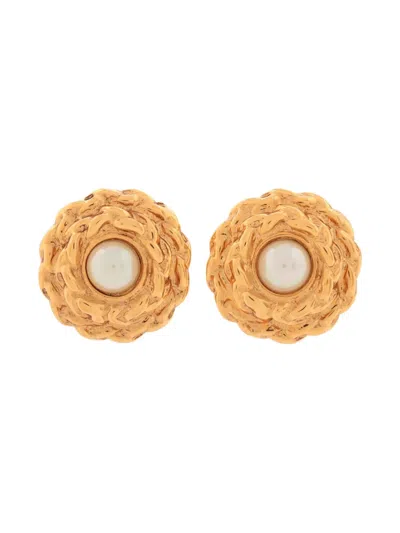 Pre-owned Saint Laurent Flower-motif Earrings