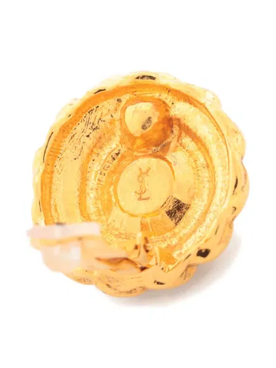 Pre-owned Saint Laurent Flower-motif Earrings