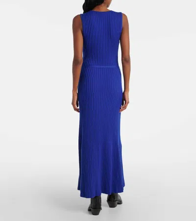 Gabriela Hearst Womens Cobalt Meier Ribbed Wool Knitted Maxi Dress Xs In Blue