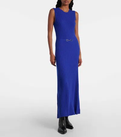 Gabriela Hearst Womens Cobalt Meier Ribbed Wool Knitted Maxi Dress Xs In Blue