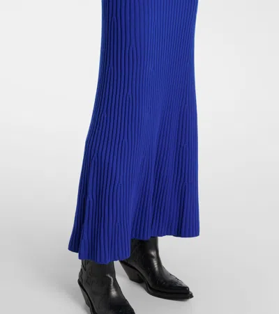Gabriela Hearst Womens Cobalt Meier Ribbed Wool Knitted Maxi Dress Xs In Blue