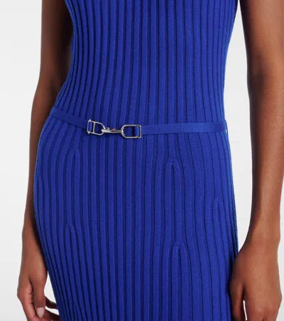Gabriela Hearst Womens Cobalt Meier Ribbed Wool Knitted Maxi Dress Xs In Blue
