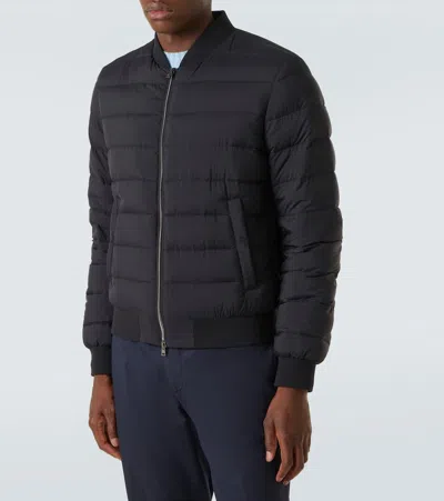 Herno Midnight Blue Goose Down Padded Jacket In Black