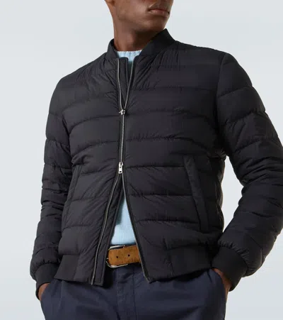 Herno Midnight Blue Goose Down Padded Jacket In Black