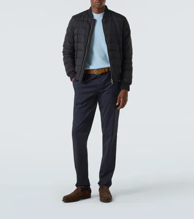 Herno Midnight Blue Goose Down Padded Jacket In Black