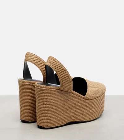 Alaïa Straw Wedge Sandals