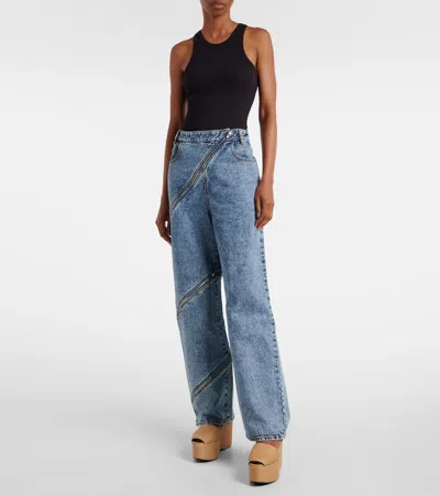 Alaïa Straw Wedge Sandals