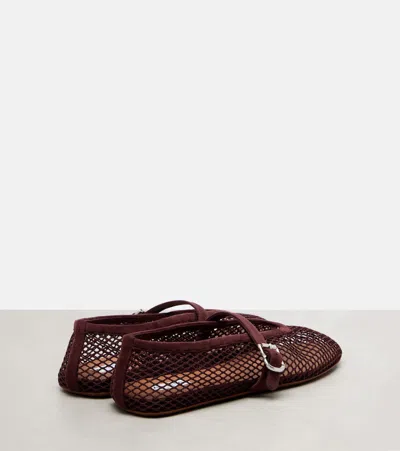 Alaïa Ballerine Fishnet Mary Jane Flats