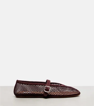 Alaïa Ballerine Fishnet Mary Jane Flats