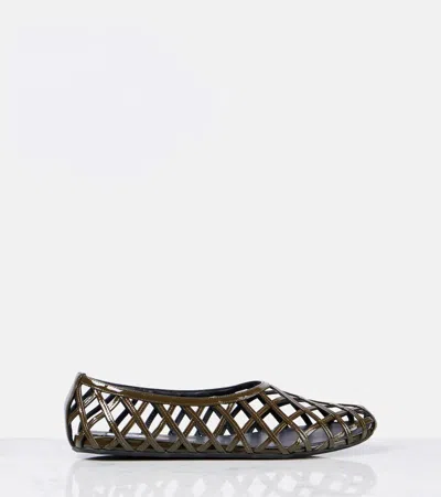 Alaïa Cage Leather Ballet Flats
