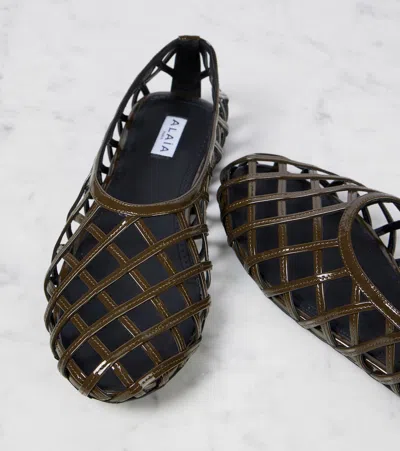 Alaïa Cage Leather Ballet Flats