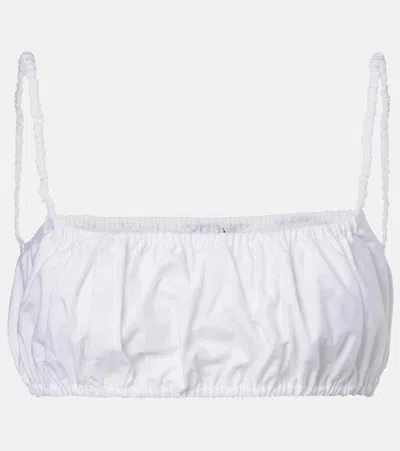Alaïa Ruched Cotton Bra Top