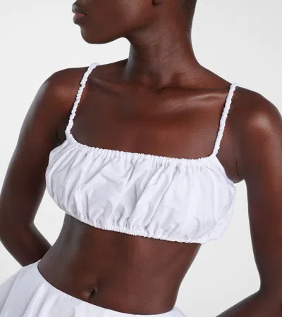 Alaïa Ruched Cotton Bra Top