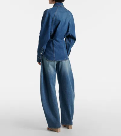 Alaïa Denim Shirt In Blue