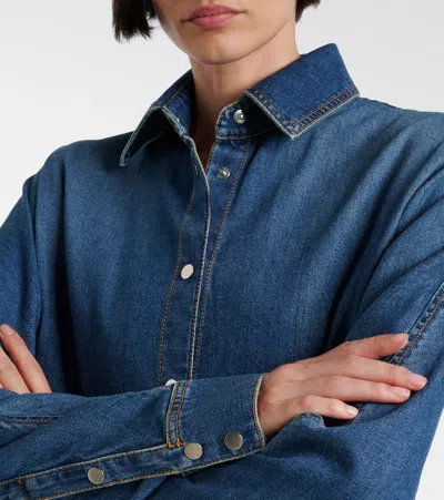 Alaïa Denim Shirt In Blue