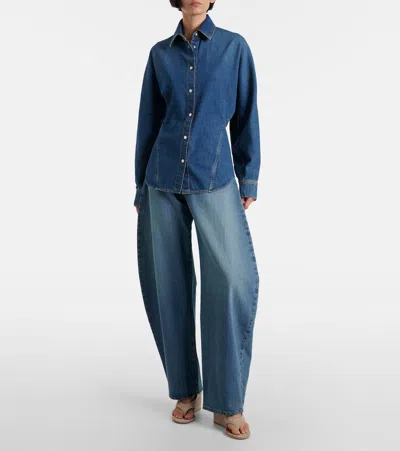 Alaïa Denim Shirt In Blue