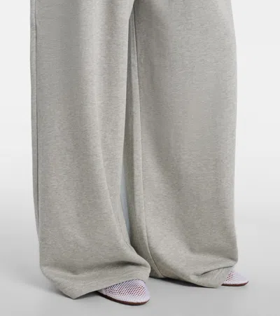 Alaïa Ruffled Cotton-blend Track Pants In Gray