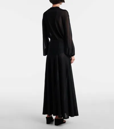 Alaïa Flared Virgin Wool Maxi Skirt