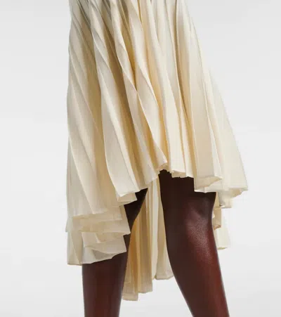 Alaïa Asymmetric Crêpe Midi Dress In Neutral