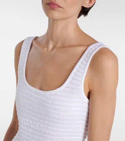 Alaïa Peplum Mini Dress In White