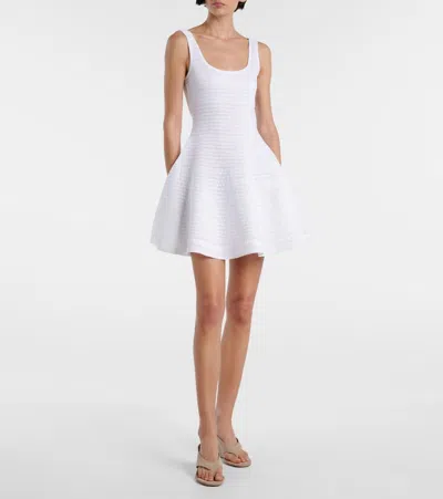 Alaïa Peplum Mini Dress In White