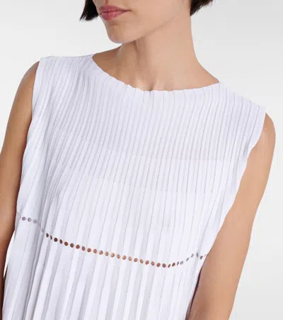 Alaïa Plissé Pointelle Midi Dress