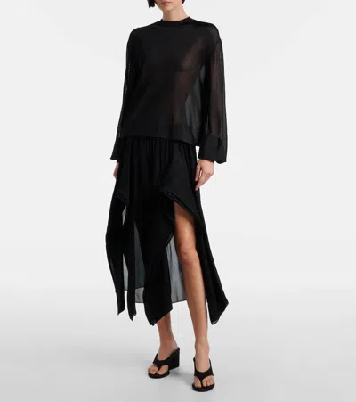 Alaïa Low-rise Georgette Wide-leg Pants