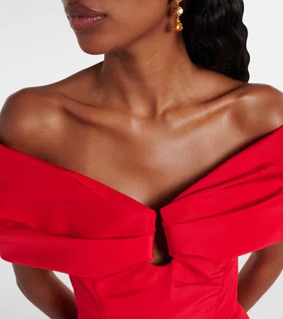 Carolina Herrera Silk Off-the-shoulder Column Dress
