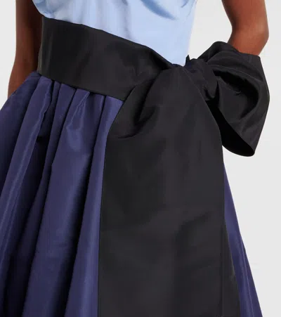 Carolina Herrera Belted Silk Bustier Gown