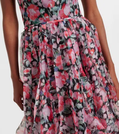 Carolina Herrera Floral Halterneck Ruffled Gown