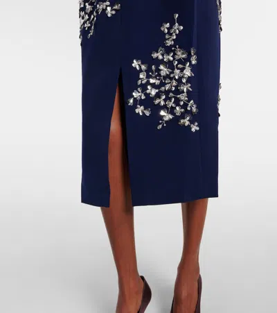 Carolina Herrera Embellished Off-shoulder Midi Dress