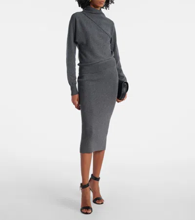 Tom Ford Cashmere And Cotton-blend Midi Skirt
