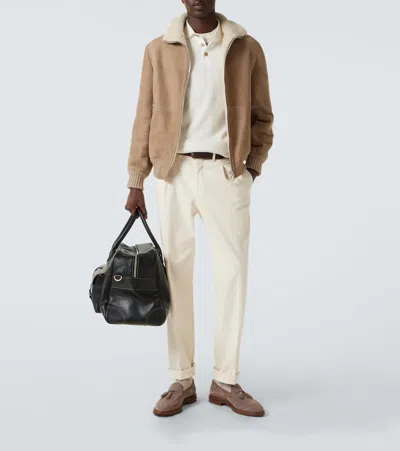 Brunello Cucinelli Tassel Detail Suede Loafers With Stacked Heel