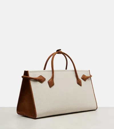 Alaïa Le Teckel Leather-trimmed Canvas Tote Bag