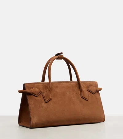 Alaïa Le Teckel Tote Bag In Suede And Leather