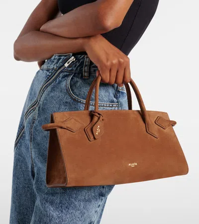 Alaïa Le Teckel Tote Bag In Suede And Leather