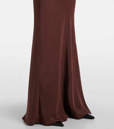 Roland Mouret Lace-trimmed Silk Satin Gown