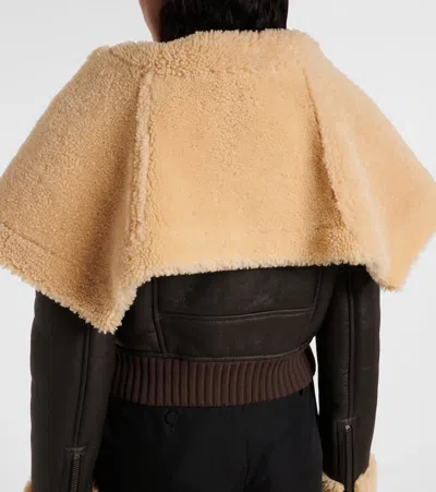 Alexander Mcqueen Cropped Shearling-trimmed Leather Jacket