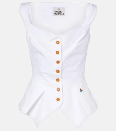 Vivienne Westwood Square-neck Button Down Top In White