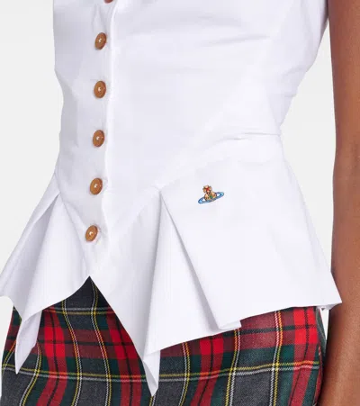 Vivienne Westwood Square-neck Button Down Top In White