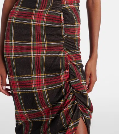 Vivienne Westwood Pulling Dress Tartan Piquet Red-green Xl Women
