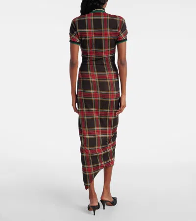 Vivienne Westwood Pulling Dress Tartan Piquet Red-green Xl Women